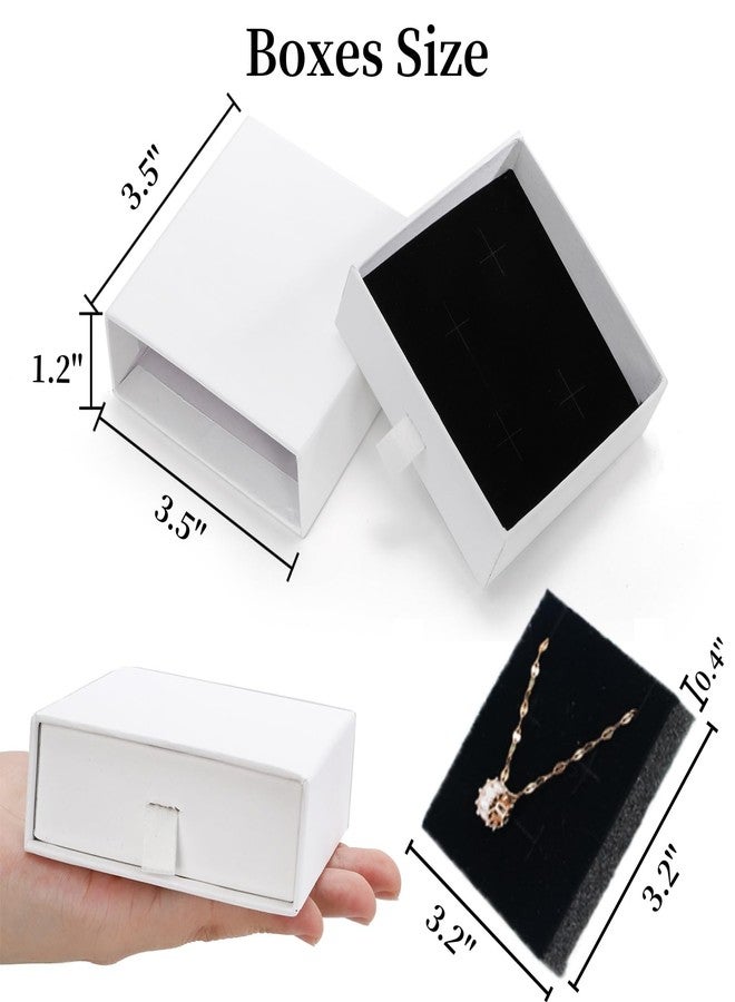 WRINGKIT 24 Pack White Cardboard Jewelry Gift Boxes Bulk, Square Jewelry Gift Boxes 3.5x3.5x1.2 Inch, Jewelries Packing Box with Lids Foam Cushion for Necklace Earring Bracelet Ring Display Storage - Image 2